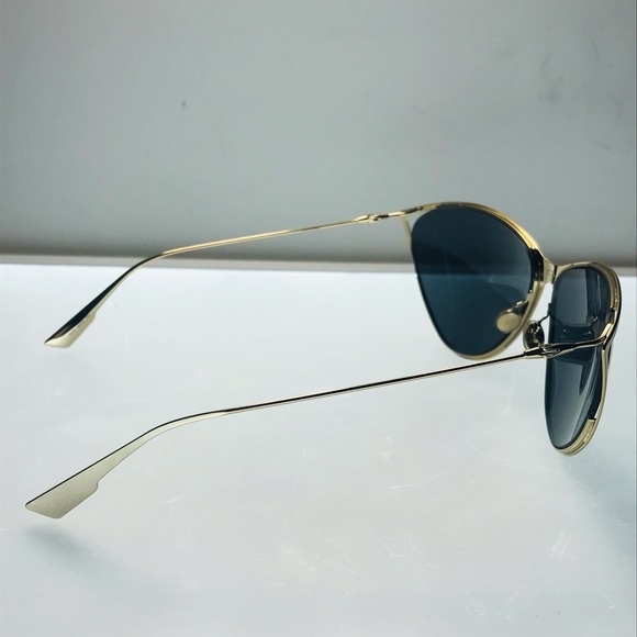 Dior Gold / Black Diornewmotard-j5gir Cat Eye Sunglasses - Picture 12 of 13